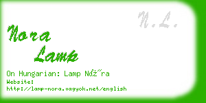 nora lamp business card